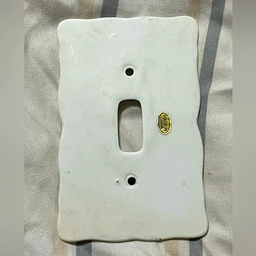Antique White ceramic lightswitch plate